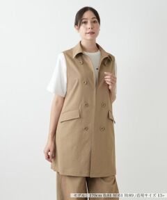 Leilian PLUS HOUSE / レリアンプラスハウス テーラードジャケット | 洗えるデニム調トレンチ風ジレ