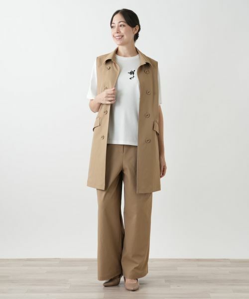 Leilian PLUS HOUSE / レリアンプラスハウス テーラードジャケット | 洗えるデニム調トレンチ風ジレ | 詳細1