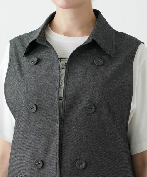 Leilian PLUS HOUSE / レリアンプラスハウス テーラードジャケット | 洗えるデニム調トレンチ風ジレ | 詳細10