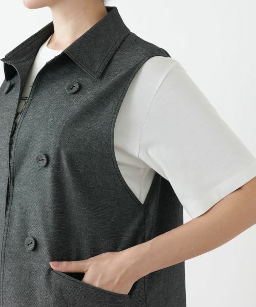 Leilian PLUS HOUSE / レリアンプラスハウス テーラードジャケット | 洗えるデニム調トレンチ風ジレ | 詳細12