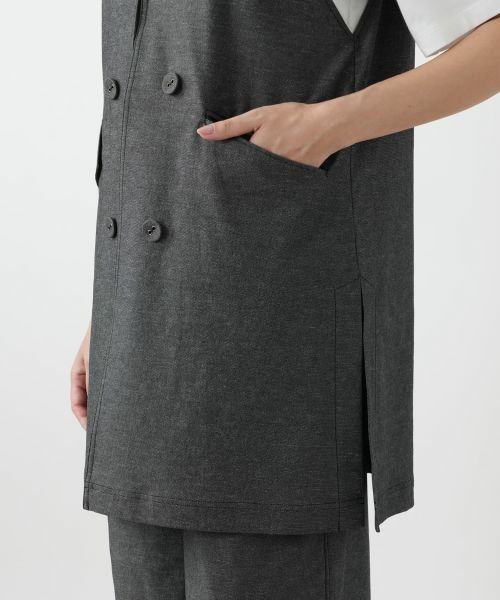 Leilian PLUS HOUSE / レリアンプラスハウス テーラードジャケット | 洗えるデニム調トレンチ風ジレ | 詳細13