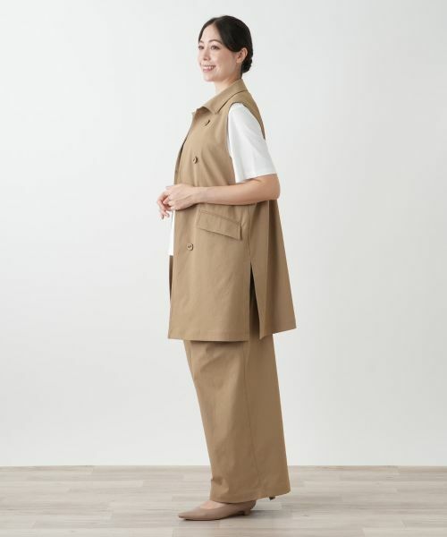 Leilian PLUS HOUSE / レリアンプラスハウス テーラードジャケット | 洗えるデニム調トレンチ風ジレ | 詳細2