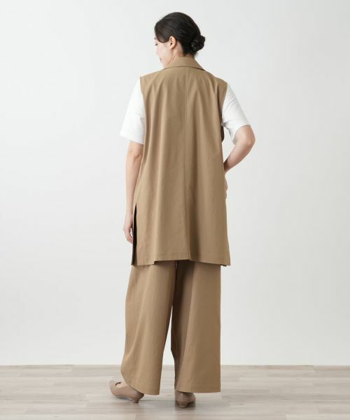 Leilian PLUS HOUSE / レリアンプラスハウス テーラードジャケット | 洗えるデニム調トレンチ風ジレ | 詳細3