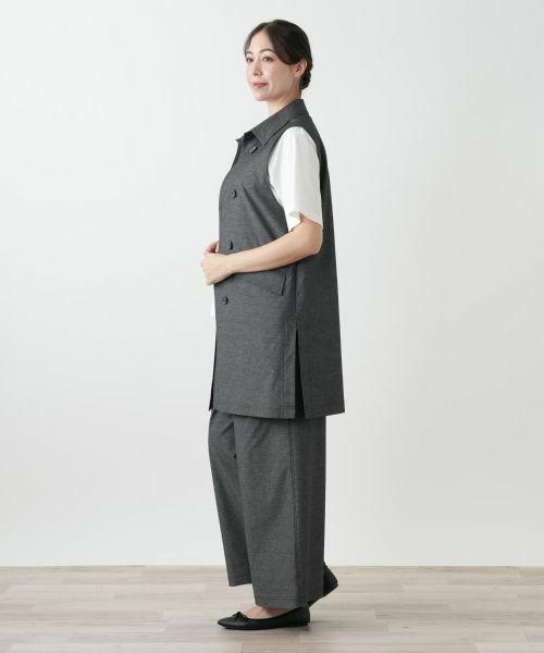 Leilian PLUS HOUSE / レリアンプラスハウス テーラードジャケット | 洗えるデニム調トレンチ風ジレ | 詳細5