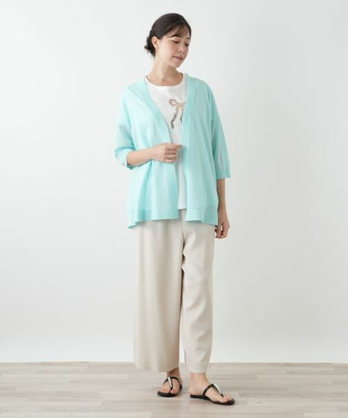 Leilian PLUS HOUSE / レリアンプラスハウス カーディガン・ボレロ | ノーボタンカーディガン | 詳細4