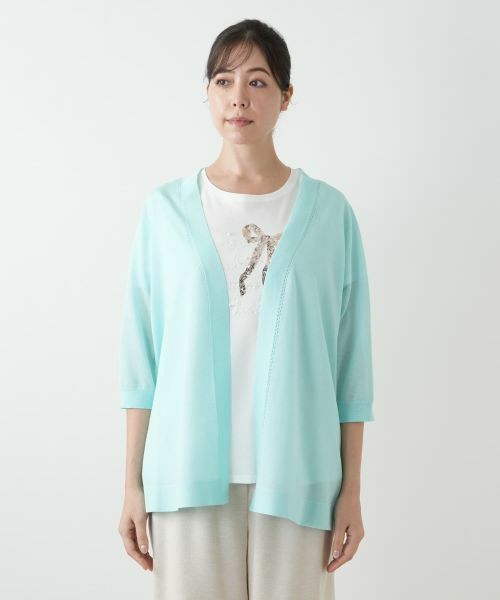 Leilian PLUS HOUSE / レリアンプラスハウス カーディガン・ボレロ | ノーボタンカーディガン | 詳細7