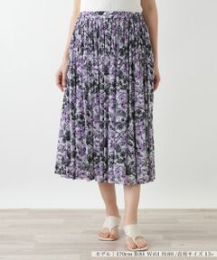 Leilian PLUS HOUSE / レリアンプラスハウス ロング・マキシ丈スカート | 花柄プリーツスカート