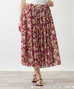 Leilian PLUS HOUSE / レリアンプラスハウス ロング・マキシ丈スカート | 花柄プリーツスカート