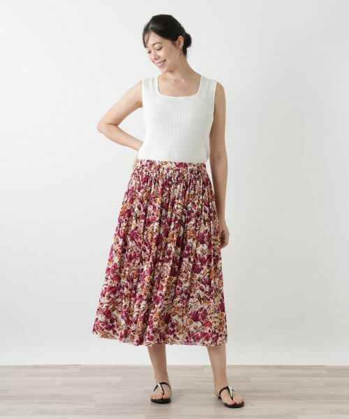 Leilian PLUS HOUSE / レリアンプラスハウス ロング・マキシ丈スカート | 花柄プリーツスカート | 詳細1