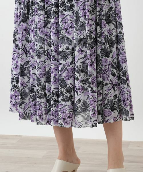 Leilian PLUS HOUSE / レリアンプラスハウス ロング・マキシ丈スカート | 花柄プリーツスカート | 詳細11