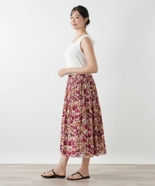Leilian PLUS HOUSE / レリアンプラスハウス ロング・マキシ丈スカート | 花柄プリーツスカート | 詳細2