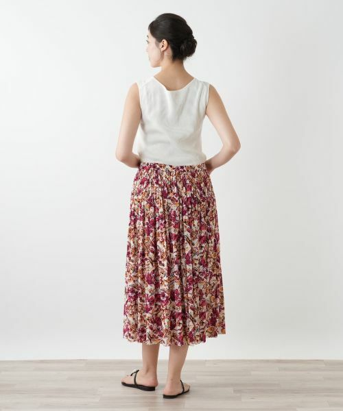Leilian PLUS HOUSE / レリアンプラスハウス ロング・マキシ丈スカート | 花柄プリーツスカート | 詳細3