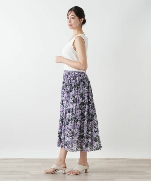 Leilian PLUS HOUSE / レリアンプラスハウス ロング・マキシ丈スカート | 花柄プリーツスカート | 詳細5