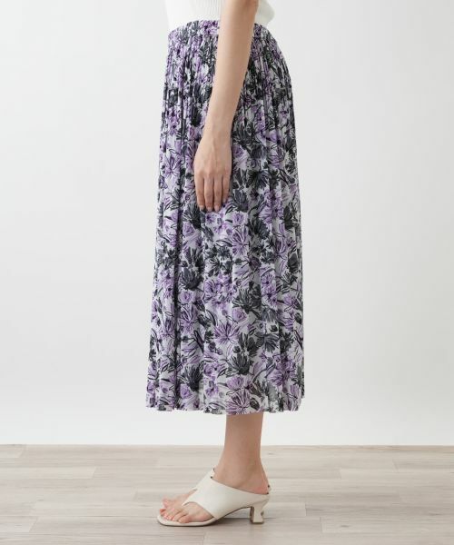 Leilian PLUS HOUSE / レリアンプラスハウス ロング・マキシ丈スカート | 花柄プリーツスカート | 詳細8