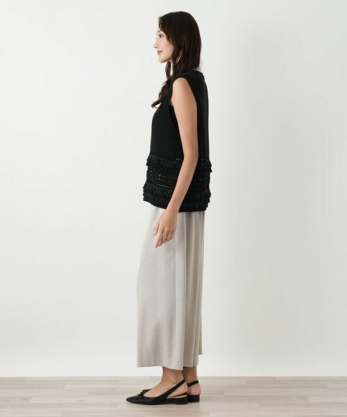 Leilian PLUS HOUSE / レリアンプラスハウス テーラードジャケット | 透かし編みフリンジベスト【Leilian WHITE LABEL】 | 詳細2
