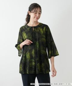 Leilian PLUS HOUSE / レリアンプラスハウス シャツ・ブラウス | プリントフレアブラウス【Leilian WHITE LABEL】