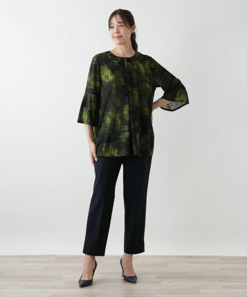 Leilian PLUS HOUSE / レリアンプラスハウス シャツ・ブラウス | プリントフレアブラウス【Leilian WHITE LABEL】 | 詳細1