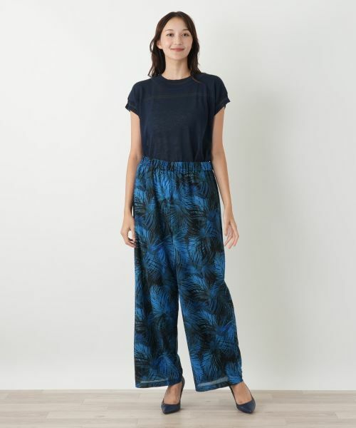 Leilian PLUS HOUSE / レリアンプラスハウス その他パンツ | プリントワイドパンツ【Leilian WHITE LABEL】 | 詳細1