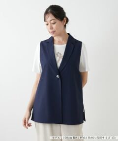 Leilian PLUS HOUSE / レリアンプラスハウス テーラードジャケット | ラペルドベスト