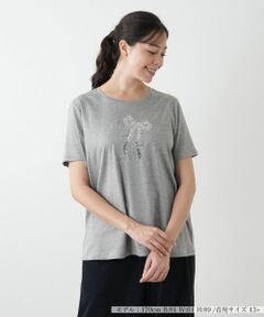 Leilian PLUS HOUSE / レリアンプラスハウス Tシャツ | スパンコール刺繍カットソー【Leilian WHITE LABEL】
