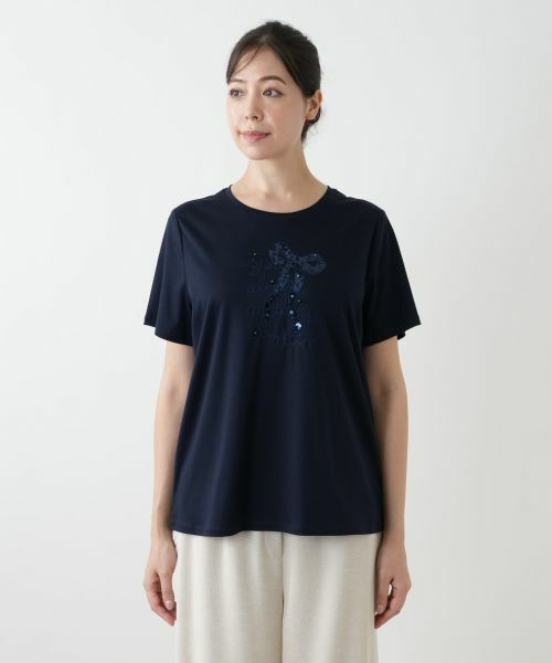 Leilian PLUS HOUSE / レリアンプラスハウス Tシャツ | スパンコール刺繍カットソー【Leilian WHITE LABEL】 | 詳細10