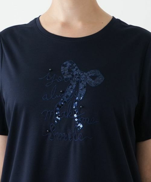 Leilian PLUS HOUSE / レリアンプラスハウス Tシャツ | スパンコール刺繍カットソー【Leilian WHITE LABEL】 | 詳細13