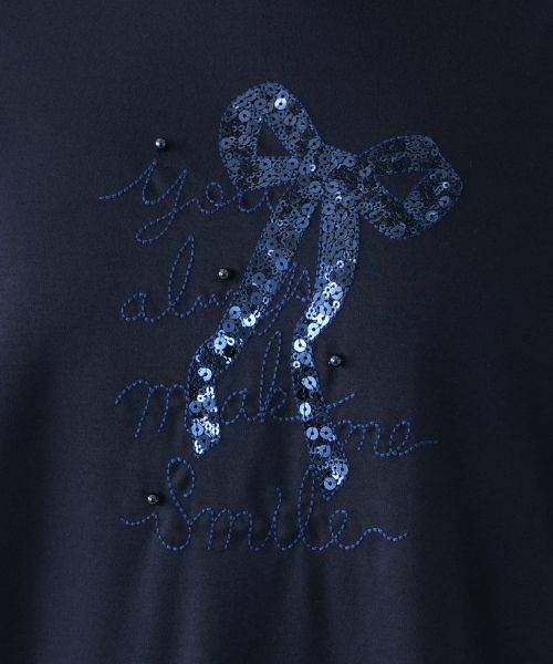 Leilian PLUS HOUSE / レリアンプラスハウス Tシャツ | スパンコール刺繍カットソー【Leilian WHITE LABEL】 | 詳細17