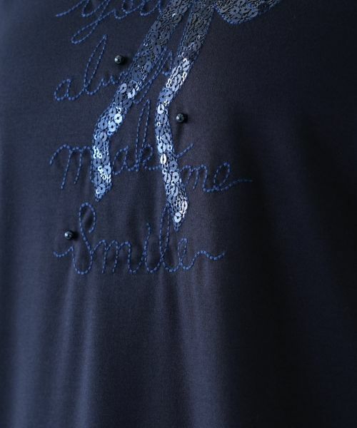 Leilian PLUS HOUSE / レリアンプラスハウス Tシャツ | スパンコール刺繍カットソー【Leilian WHITE LABEL】 | 詳細18