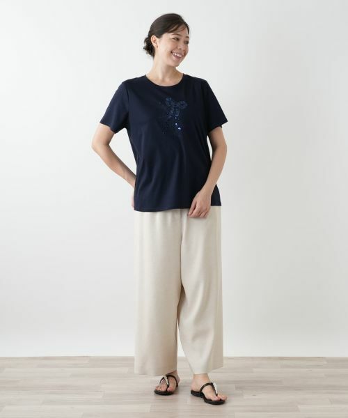 Leilian PLUS HOUSE / レリアンプラスハウス Tシャツ | スパンコール刺繍カットソー【Leilian WHITE LABEL】 | 詳細7