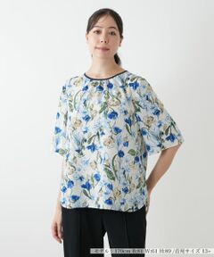 Leilian PLUS HOUSE / レリアンプラスハウス シャツ・ブラウス | フラワー柄スモックブラウス【Leilian WHITE LABEL】