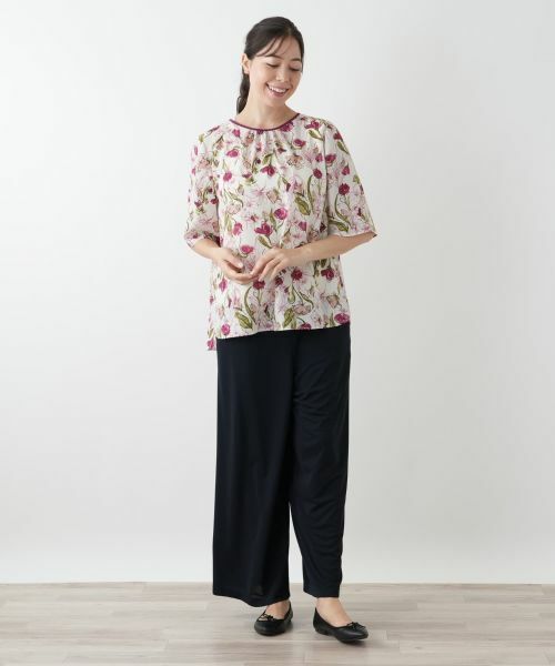 Leilian PLUS HOUSE / レリアンプラスハウス シャツ・ブラウス | フラワー柄スモックブラウス【Leilian WHITE LABEL】 | 詳細4