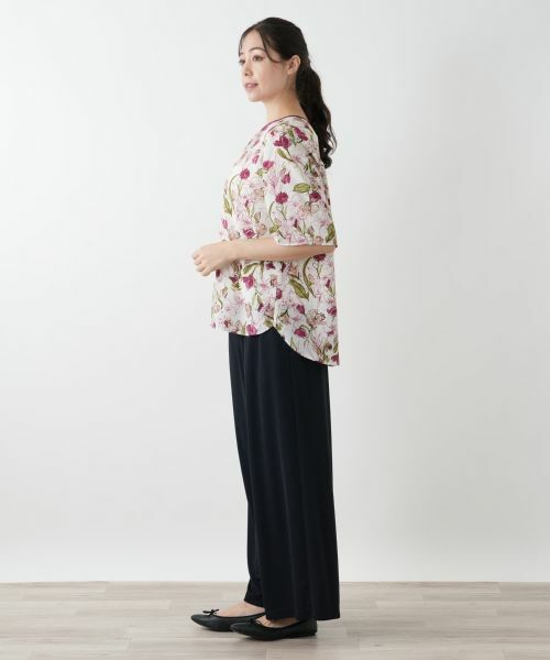 Leilian PLUS HOUSE / レリアンプラスハウス シャツ・ブラウス | フラワー柄スモックブラウス【Leilian WHITE LABEL】 | 詳細5