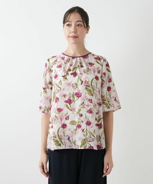 Leilian PLUS HOUSE / レリアンプラスハウス シャツ・ブラウス | フラワー柄スモックブラウス【Leilian WHITE LABEL】 | 詳細7