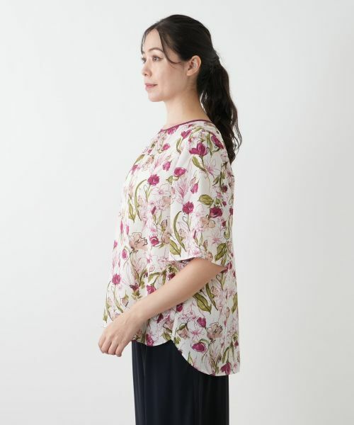 Leilian PLUS HOUSE / レリアンプラスハウス シャツ・ブラウス | フラワー柄スモックブラウス【Leilian WHITE LABEL】 | 詳細8