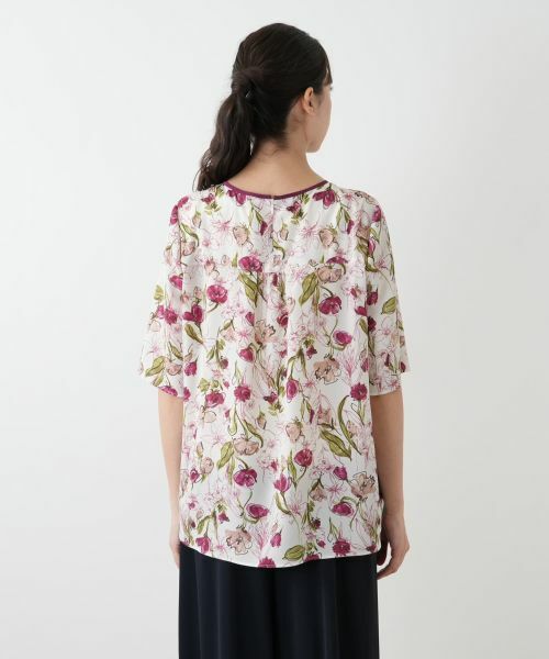 Leilian PLUS HOUSE / レリアンプラスハウス シャツ・ブラウス | フラワー柄スモックブラウス【Leilian WHITE LABEL】 | 詳細9