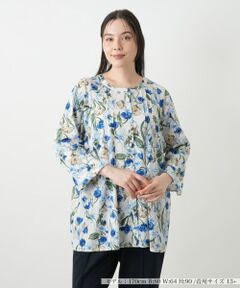 Leilian PLUS HOUSE / レリアンプラスハウス シャツ・ブラウス | フラワー柄チュニックブラウス【Leilian WHITE LABEL】