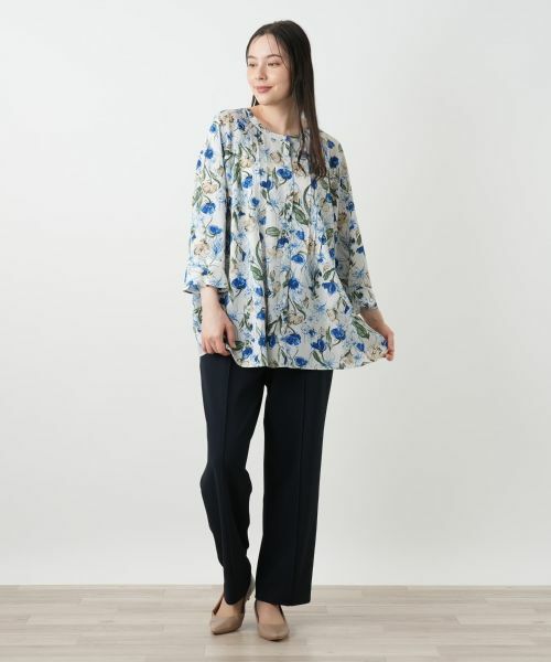Leilian PLUS HOUSE / レリアンプラスハウス シャツ・ブラウス | フラワー柄チュニックブラウス【Leilian WHITE LABEL】 | 詳細4