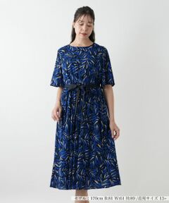 Leilian PLUS HOUSE / レリアンプラスハウス ドレス | プリントプリーツワンピース【Leilian WHITE LABEL】