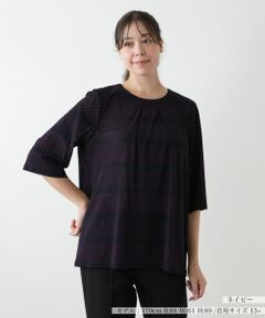 Leilian PLUS HOUSE / レリアンプラスハウス シャツ・ブラウス | ドットボーダーブラウス【プラス企画】