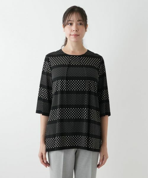 Leilian PLUS HOUSE / レリアンプラスハウス シャツ・ブラウス | ドットボーダーブラウス【プラス企画】 | 詳細7