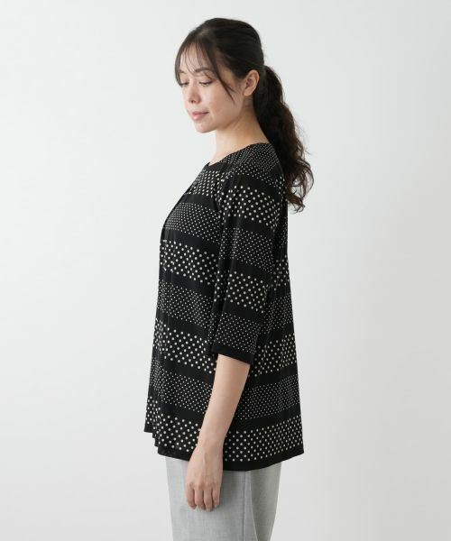 Leilian PLUS HOUSE / レリアンプラスハウス シャツ・ブラウス | ドットボーダーブラウス【プラス企画】 | 詳細8
