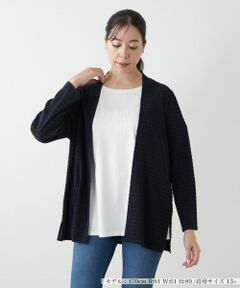 Leilian PLUS HOUSE / レリアンプラスハウス シャツ・ブラウス | ボーダー羽織ブラウス【Leilian WHITE LABEL】