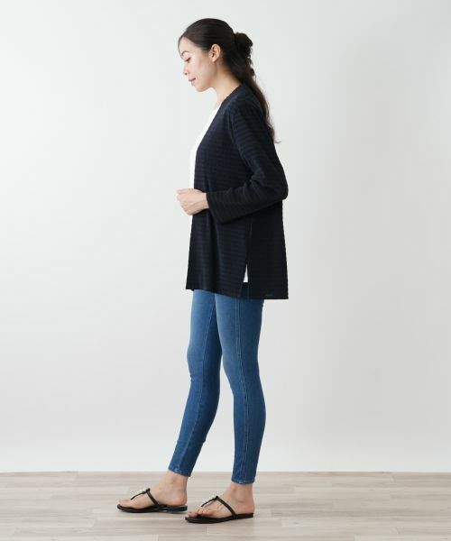 Leilian PLUS HOUSE / レリアンプラスハウス シャツ・ブラウス | ボーダー羽織ブラウス【Leilian WHITE LABEL】 | 詳細2