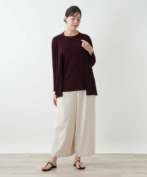 Leilian PLUS HOUSE / レリアンプラスハウス シャツ・ブラウス | ボーダー羽織ブラウス【Leilian WHITE LABEL】 | 詳細4