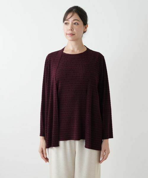 Leilian PLUS HOUSE / レリアンプラスハウス シャツ・ブラウス | ボーダー羽織ブラウス【Leilian WHITE LABEL】 | 詳細7