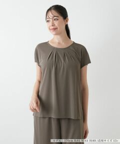 Leilian PLUS HOUSE / レリアンプラスハウス カットソー | タックカットソー【Leilian WHITE LABEL】