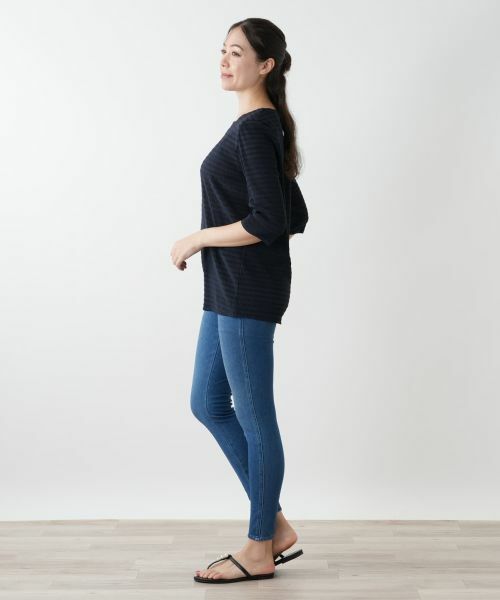 Leilian PLUS HOUSE / レリアンプラスハウス カットソー | ボーダー七分袖カットソー【Leilian WHITE LABEL】 | 詳細2