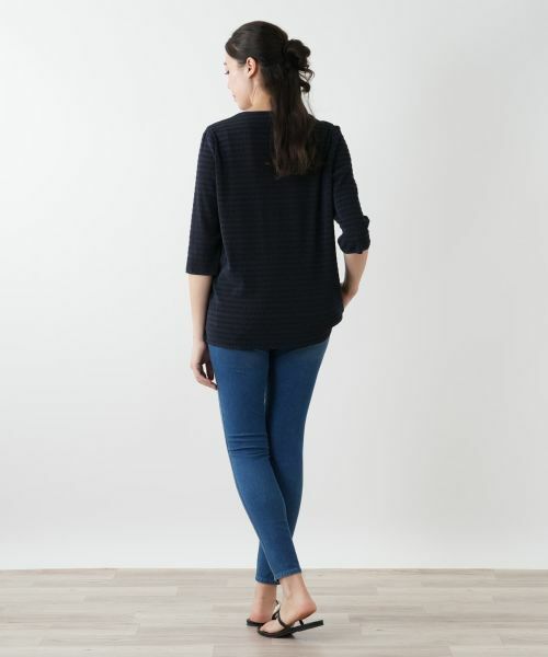 Leilian PLUS HOUSE / レリアンプラスハウス カットソー | ボーダー七分袖カットソー【Leilian WHITE LABEL】 | 詳細3