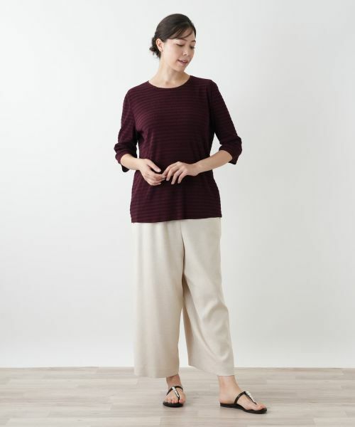 Leilian PLUS HOUSE / レリアンプラスハウス カットソー | ボーダー七分袖カットソー【Leilian WHITE LABEL】 | 詳細4