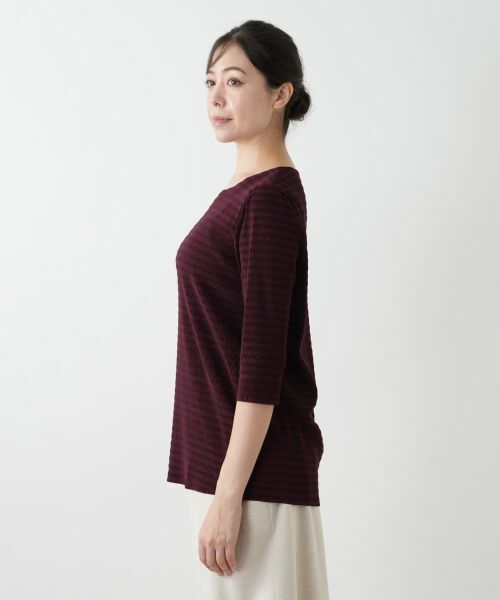 Leilian PLUS HOUSE / レリアンプラスハウス カットソー | ボーダー七分袖カットソー【Leilian WHITE LABEL】 | 詳細8